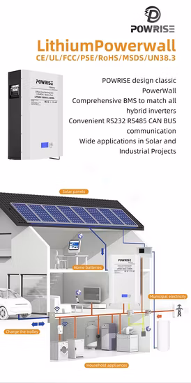 Powrise Sistema di alimentazione di stoccaggio della centrale elettrica a batteria a energia solare di alta qualità 48V 100ah 200ah